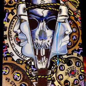 One of a kind custom canvas by graffiti/tattoo artist JP Savage